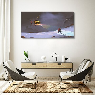 Obraz na plátně Hory Snow Helicopter