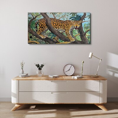 Obraz na plátně Jungle strom zvířecí kočka