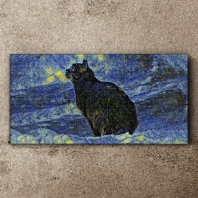 Obraz na plátně Abstrakce kočka noční hvězda