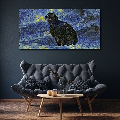 Obraz na plátně Abstrakce kočka noční hvězda
