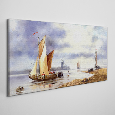 Obraz na plátně Malování lodi rybář