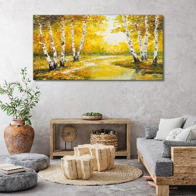 Obraz na plátně malování lesních stromů