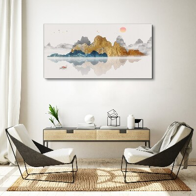 Obraz na plátně Abstrakce Jezero hory
