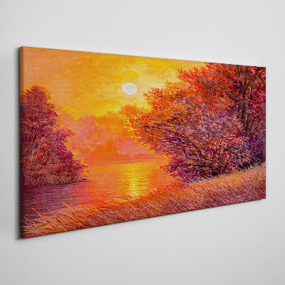 Obraz na plátně Lesní řeka slunce krajina