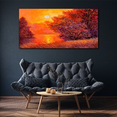 Obraz na plátně Lesní řeka slunce krajina