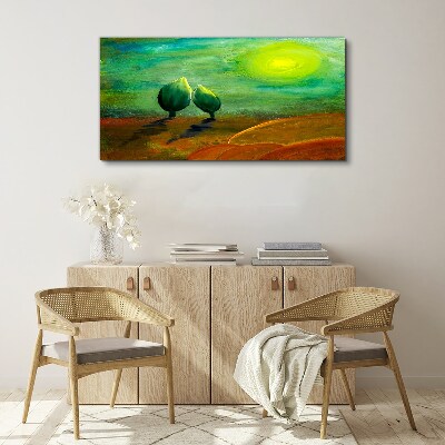 Obraz na plátně Abstrakce slunce stromy