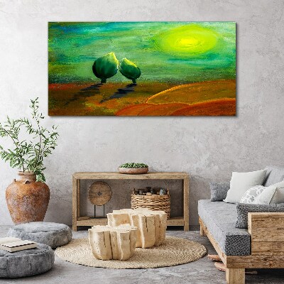 Obraz na plátně Abstrakce slunce stromy