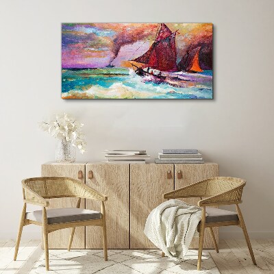 Obraz na plátně Abstrakce mořské lodi vlny