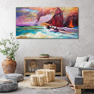 Obraz na plátně Abstrakce mořské lodi vlny