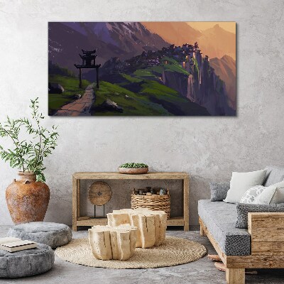 Obraz na plátně Malování města Mounatin