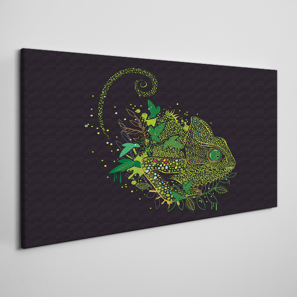 Obraz na plátně Chameleon v zeleném