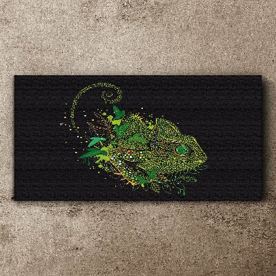 Obraz na plátně Chameleon v zeleném