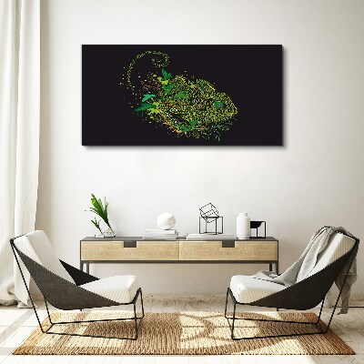 Obraz na plátně Chameleon v zeleném