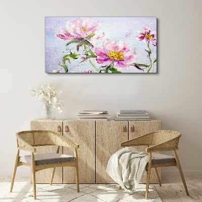 Obraz na plátně Malování květiny pivoňky