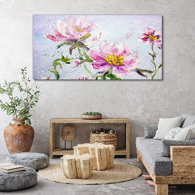 Obraz na plátně Malování květiny pivoňky