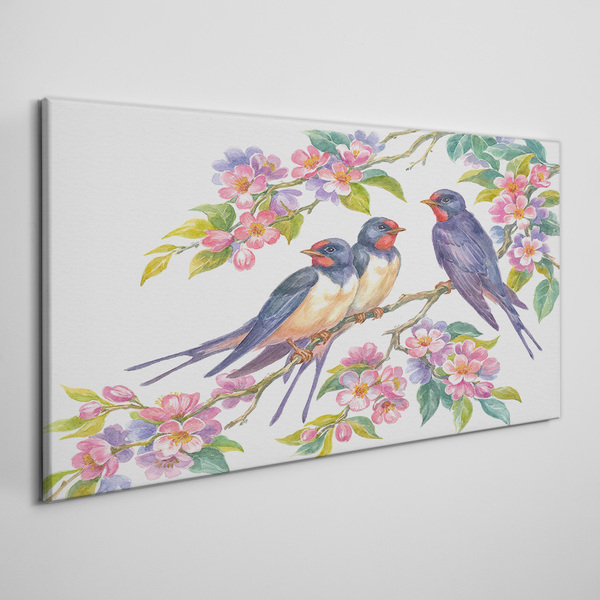 Obraz na plátně Zvířata Birds Flowers