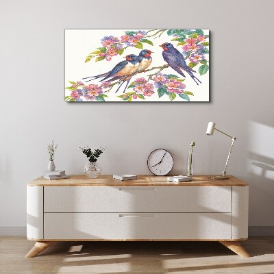 Obraz na plátně Zvířata Birds Flowers