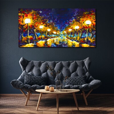 Obraz na plátně Noční malba lucerna