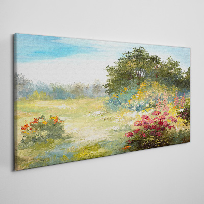 Obraz na plátně Lesní květiny Krajina