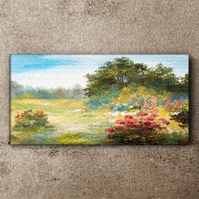 Obraz na plátně Lesní květiny Krajina