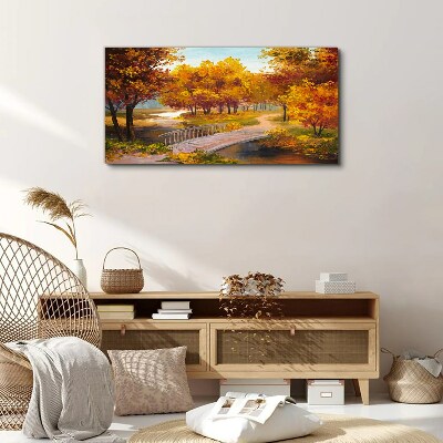 Obraz na plátně Park Stromy podzimní listí
