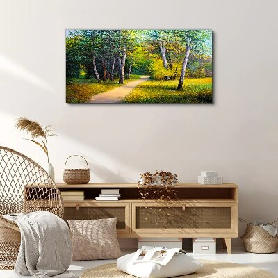 Obraz na plátně Divoké stromy Droga tráva