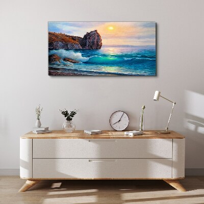 Obraz na plátně Malování oceánu pobřeží
