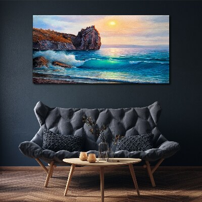 Obraz na plátně Malování oceánu pobřeží