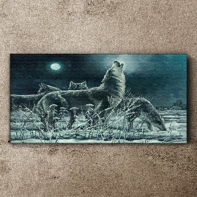 Obraz na plátně Malování zvířat vlci