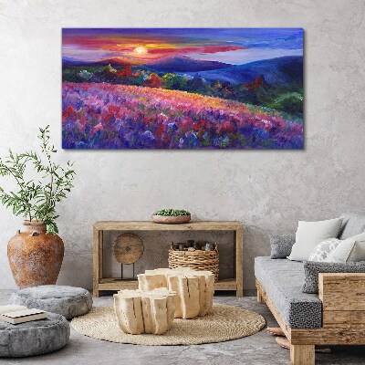 Obraz na plátně Malování hory louka