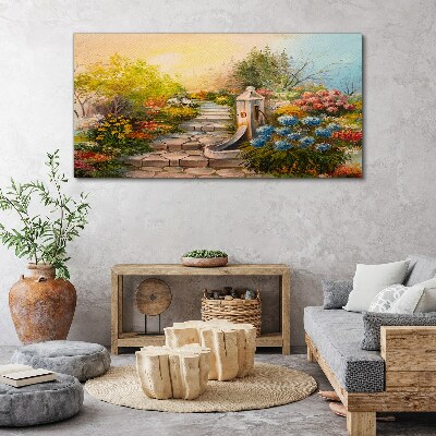 Obraz na plátně Květiny strom volně žijících živočichů slunce
