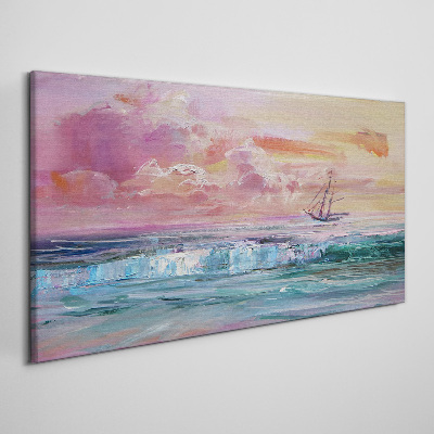 Obraz na plátně Malířství oceánu moře loď