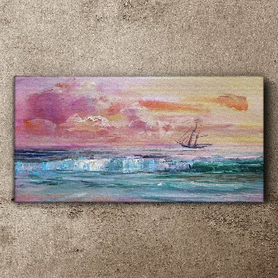 Obraz na plátně Malířství oceánu moře loď