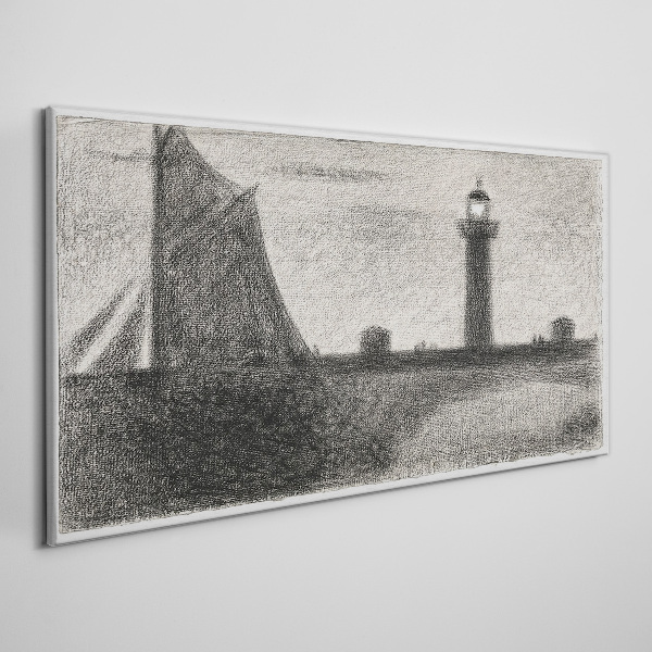 Obraz na plátně Maják v monochromatickém prostředí