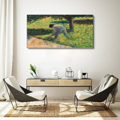 Obraz na plátně Rolník s maoty Seurat