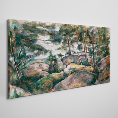 Obraz na plátně Skály v lese Cézanne
