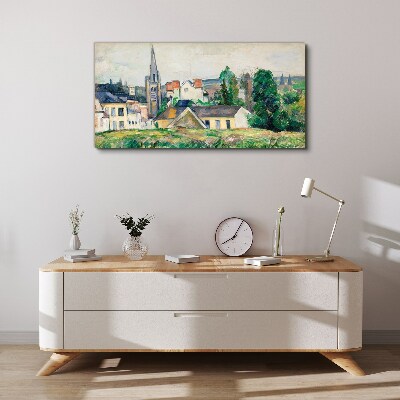 Obraz na plátně Venkovská krajina s kostelem