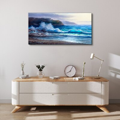 Obraz na plátně Pobřeží vln oceánu