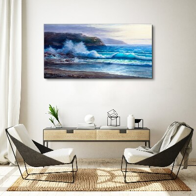 Obraz na plátně Pobřeží vln oceánu