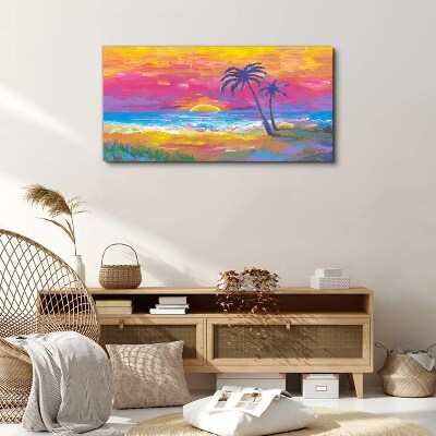 Obraz na plátně Pláž Palm Sunset