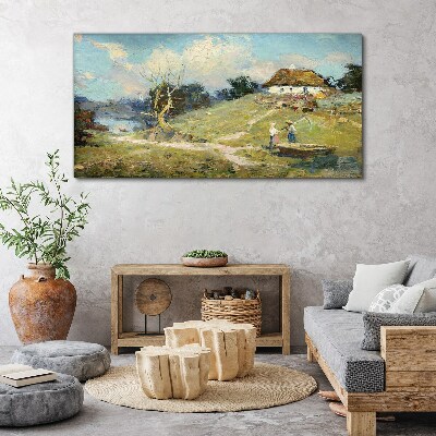 Obraz na plátně Malování vesnice volně žijících živočichů