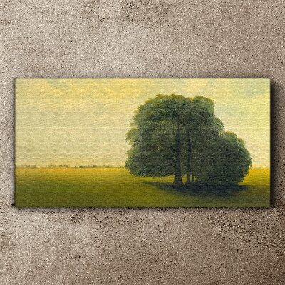 Obraz na plátně Malování stromů obloha pole