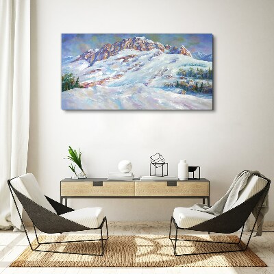 Obraz na plátně Zimní malba sněhu hor