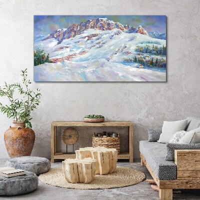 Obraz na plátně Zimní malba sněhu hor