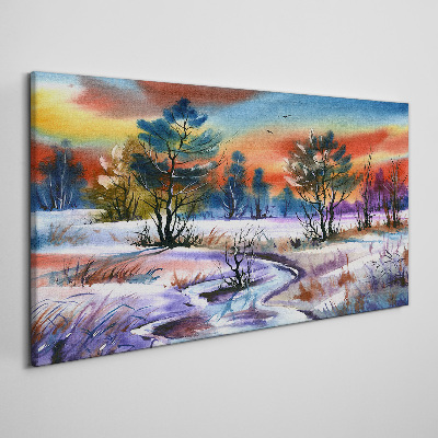 Obraz na plátně Zimní malba stromů