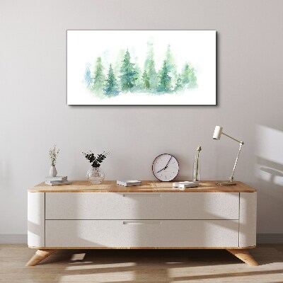 Obraz na plátně Lesy akvarel stromu