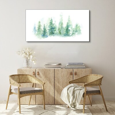 Obraz na plátně Lesy akvarel stromu