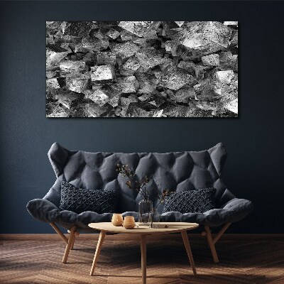 Obraz na plátně Abstraktní kostky v monochromatických tónech
