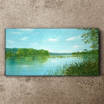 Obraz na plátně Jezero Las Příroda