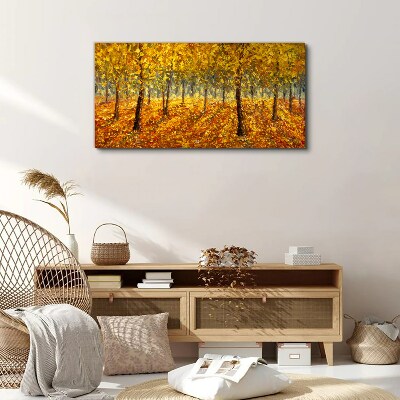 Obraz na plátně Malování lesa podzimní příroda